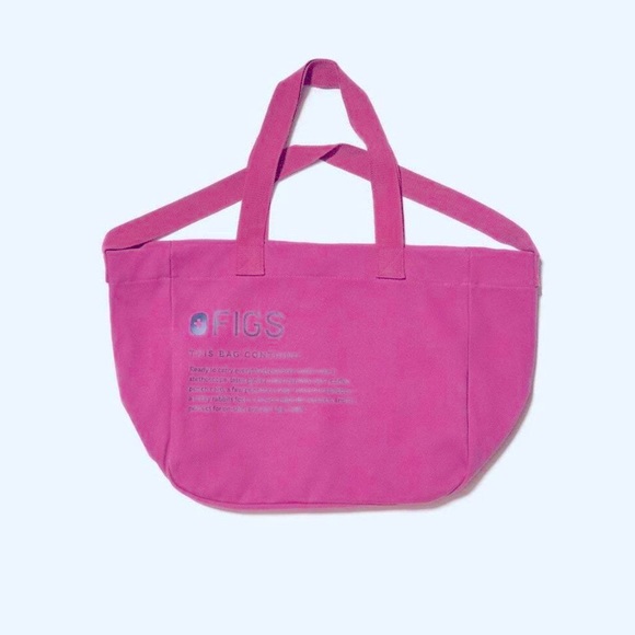 Figs Bags Figs Scrubs Canvas Tote In Raspberry Sorbet Hot Pink